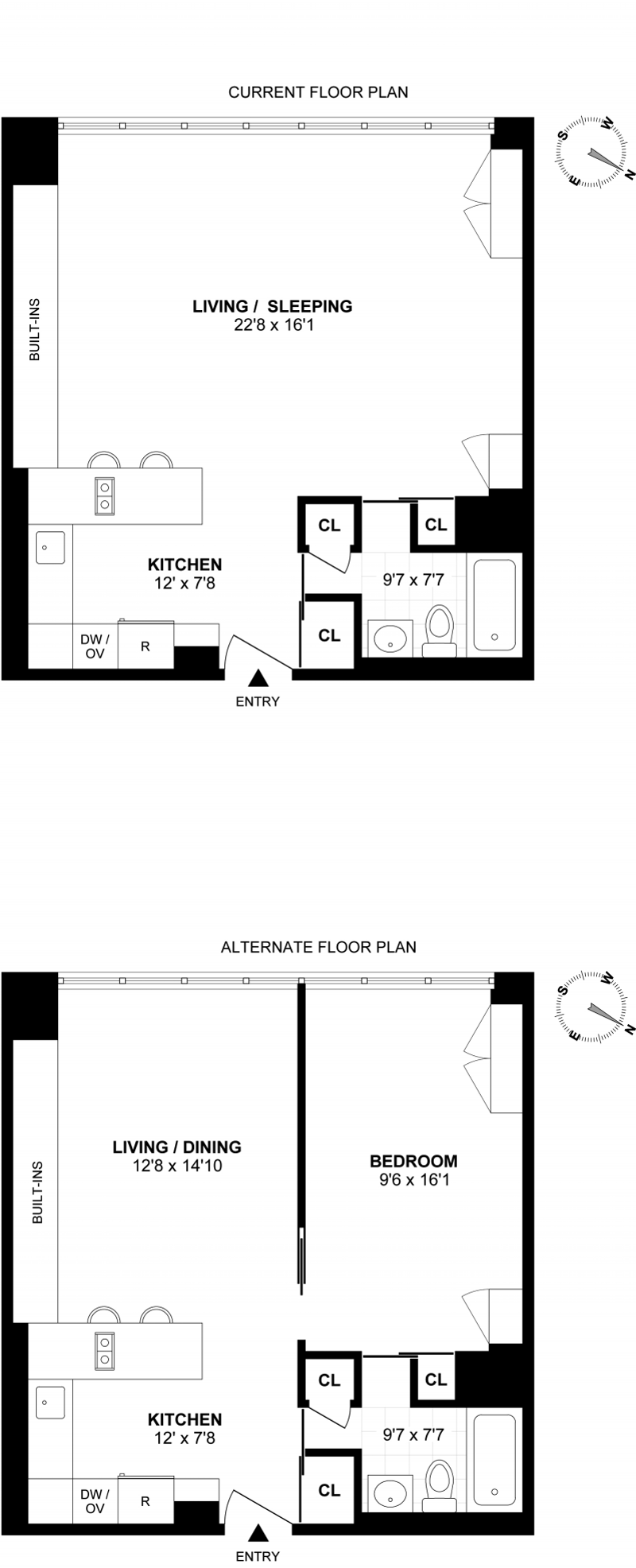 Floorplan for 300 West 110th Street, 20F