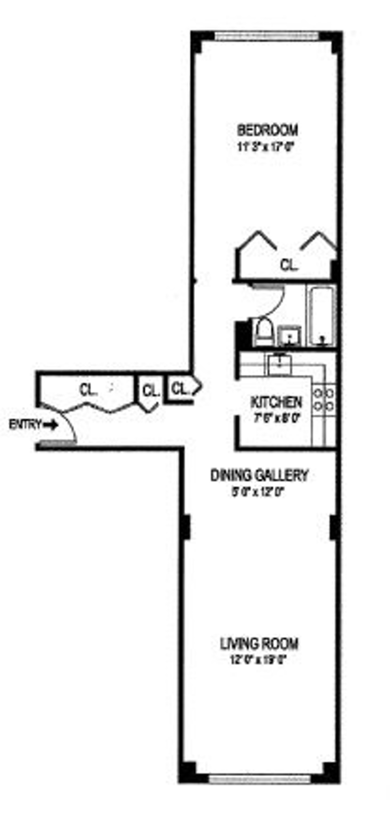 Floorplan for 222 East 19th Street, 8H