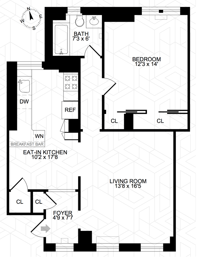 Floorplan for 300 Riverside Drive, 7D