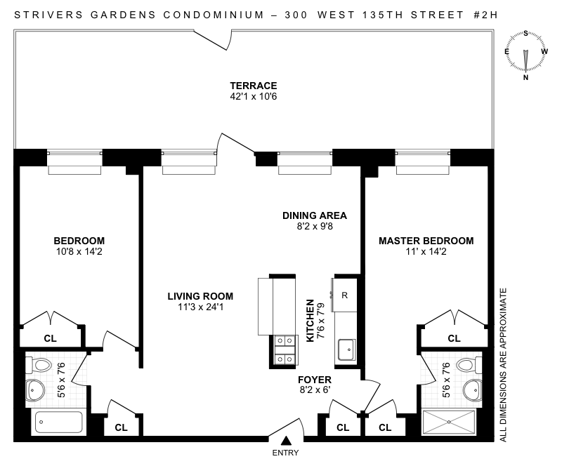 Floorplan for 300 West 135th Street, 2H