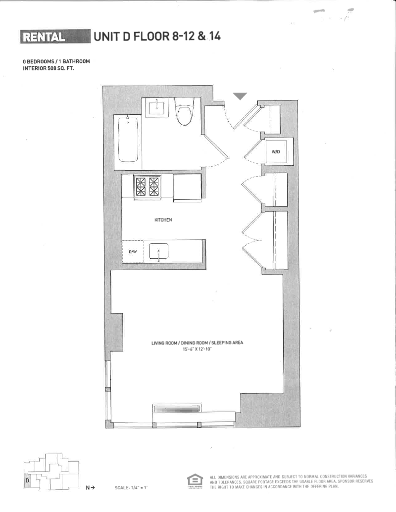 Floorplan for 388 Bridge Street, 10D