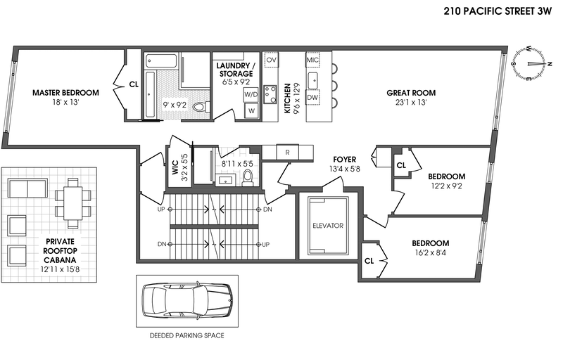 Floorplan for 210 Pacific Street, 3W