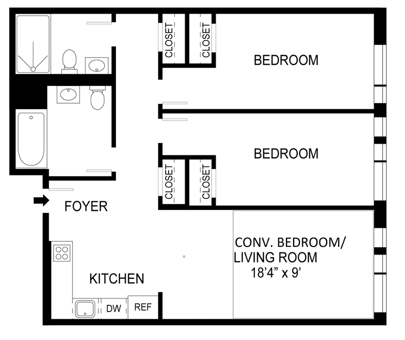 Floorplan for 306 West 142nd Street, 6D