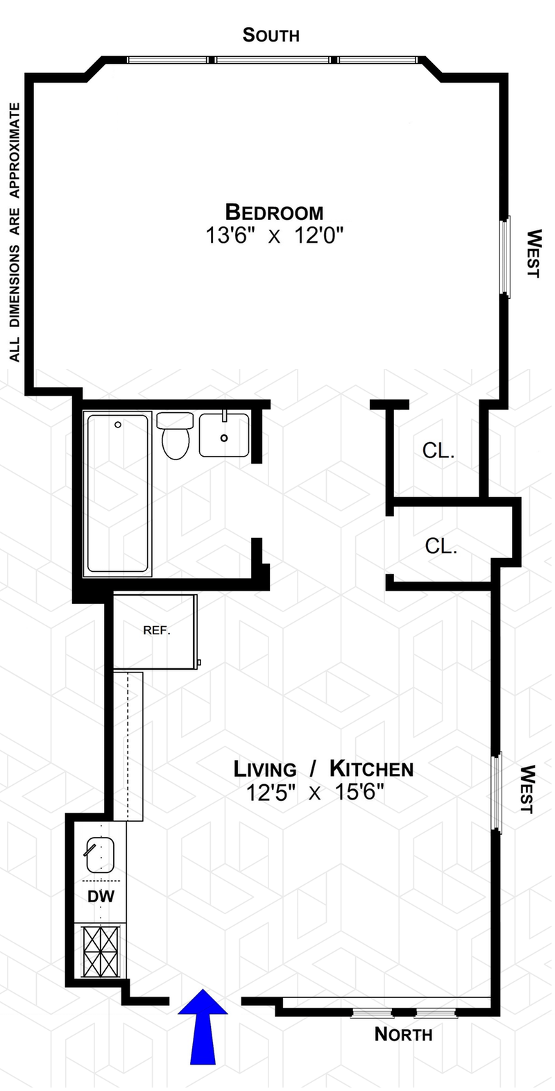 Floorplan for 245 West 72nd Street, 7A