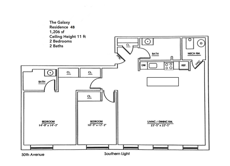 Floorplan for 5 -03 50th Avenue, 4B