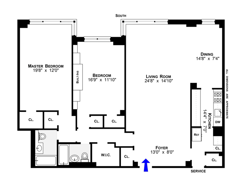 Floorplan for 1025 Fifth Avenue, 6DS