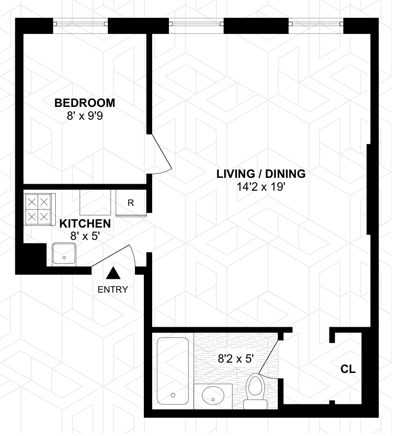 Floorplan for 452 West 23rd Street, 3B