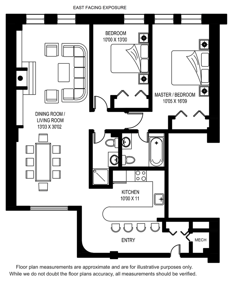 Floorplan for 1021 Grand St, 4E