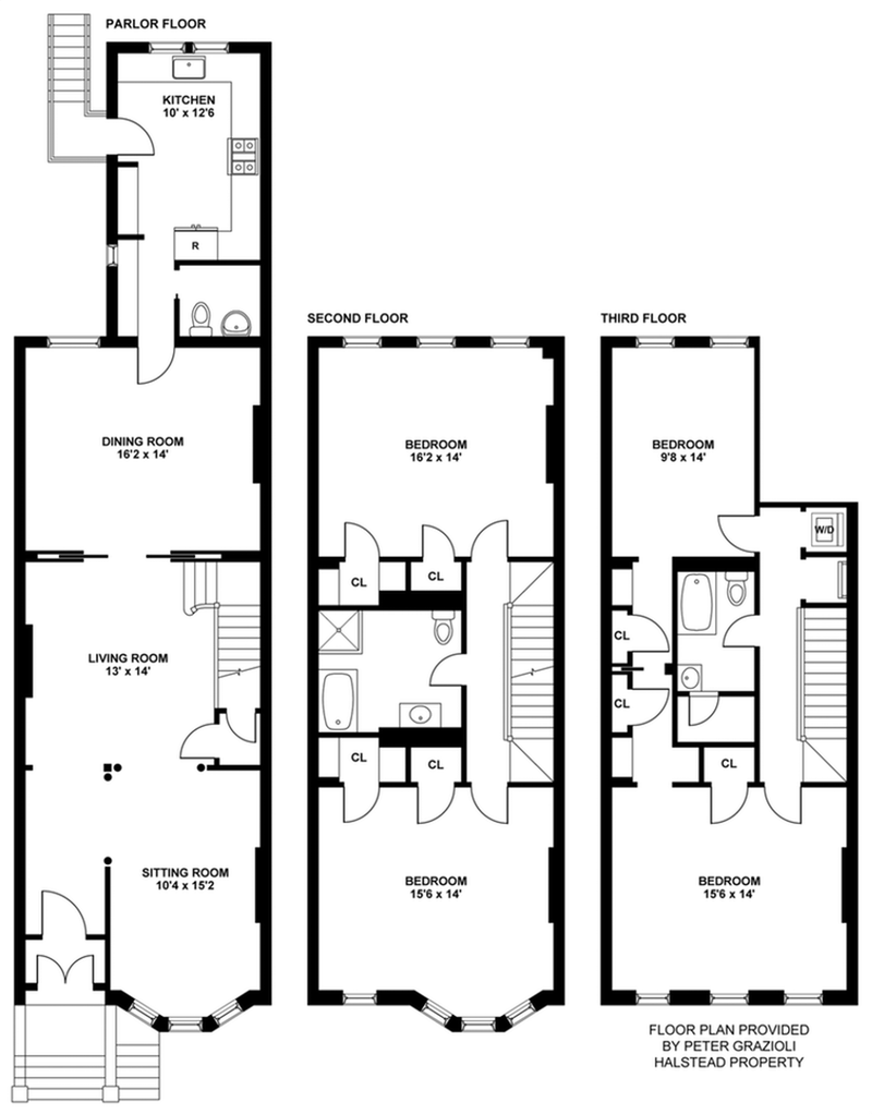 Floorplan for 585 Fourth Street, TRIPLEX