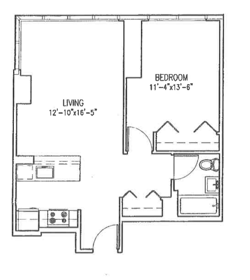 Floorplan for 350 West 42nd Street, 4B