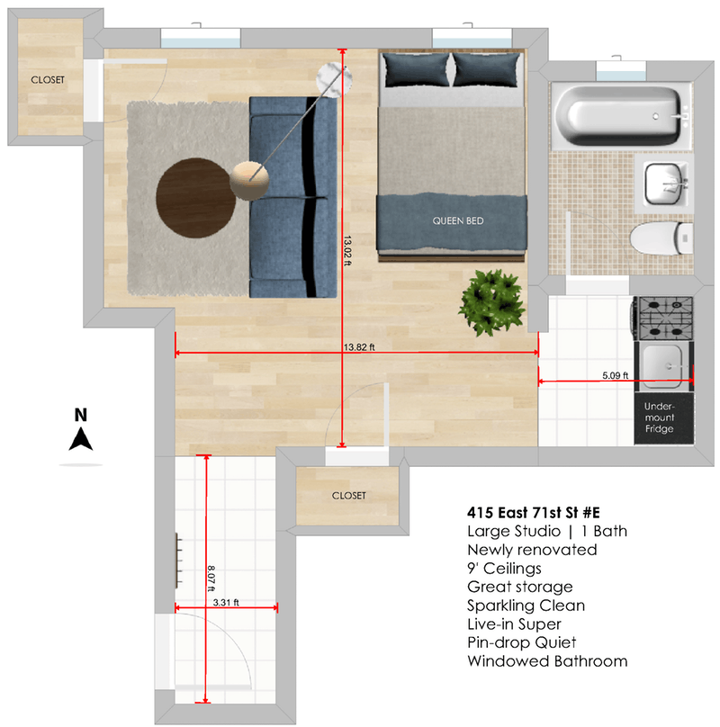 Floorplan for 415, East 71st Street, E