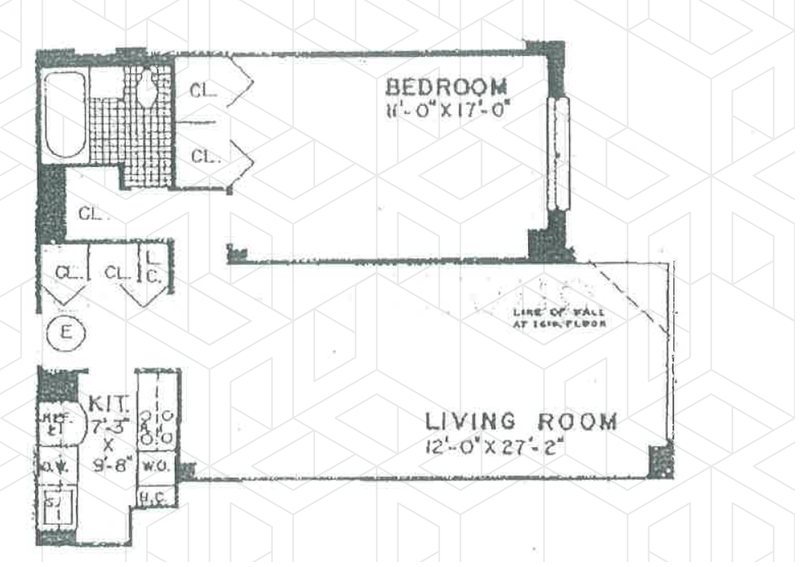 Floorplan for 345 East 69th Street, 16E