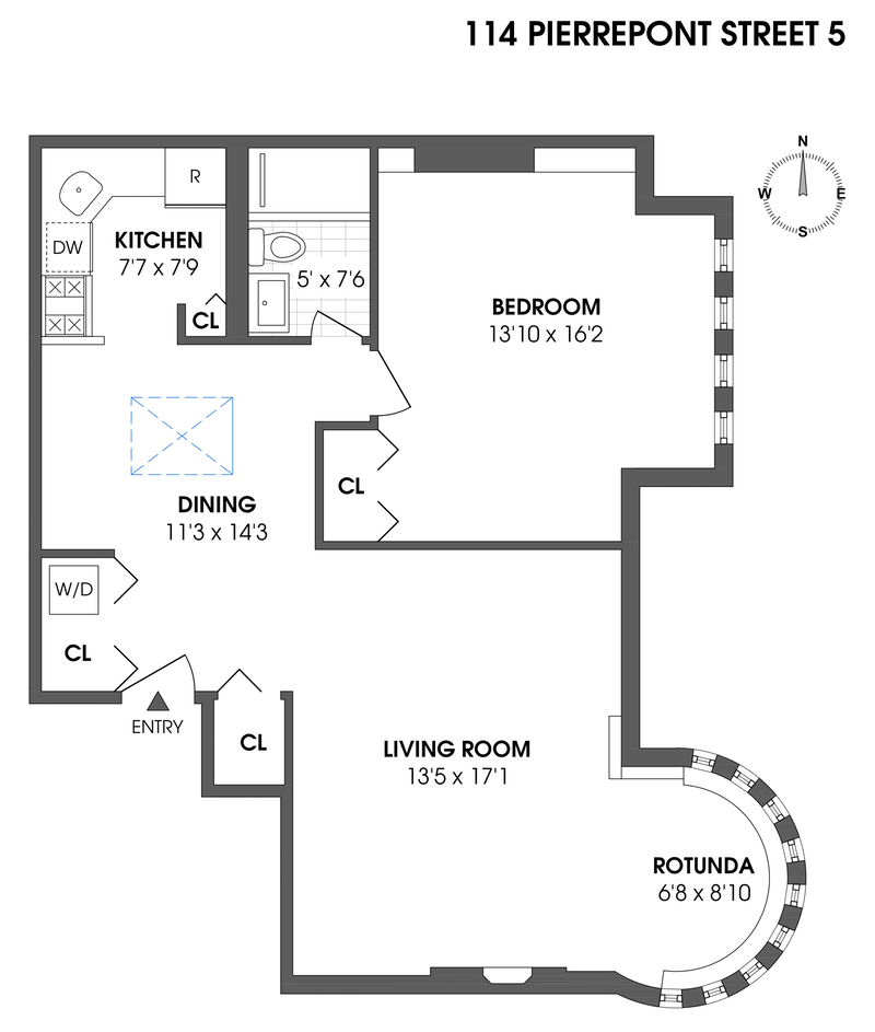 Floorplan for 114 Pierrepont Street, 5