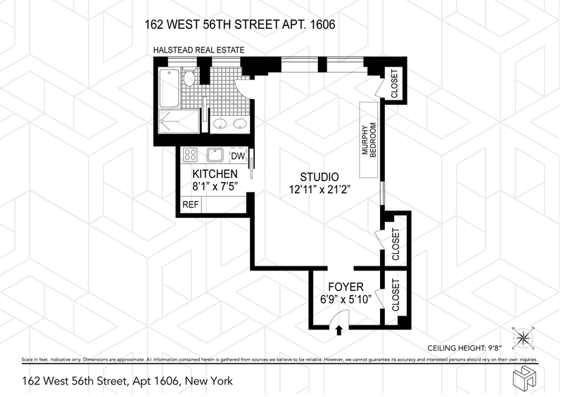 Floorplan for 162 West 56th Street, 1606