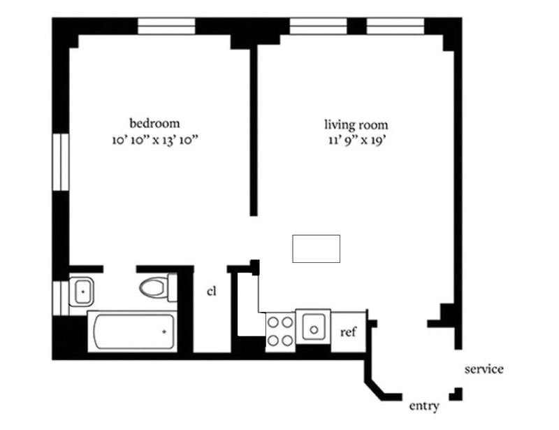 Floorplan for 535 West 110th Street, 4J
