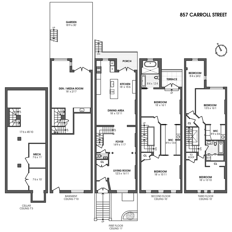 Floorplan for 857 Carroll Street, Townhouse