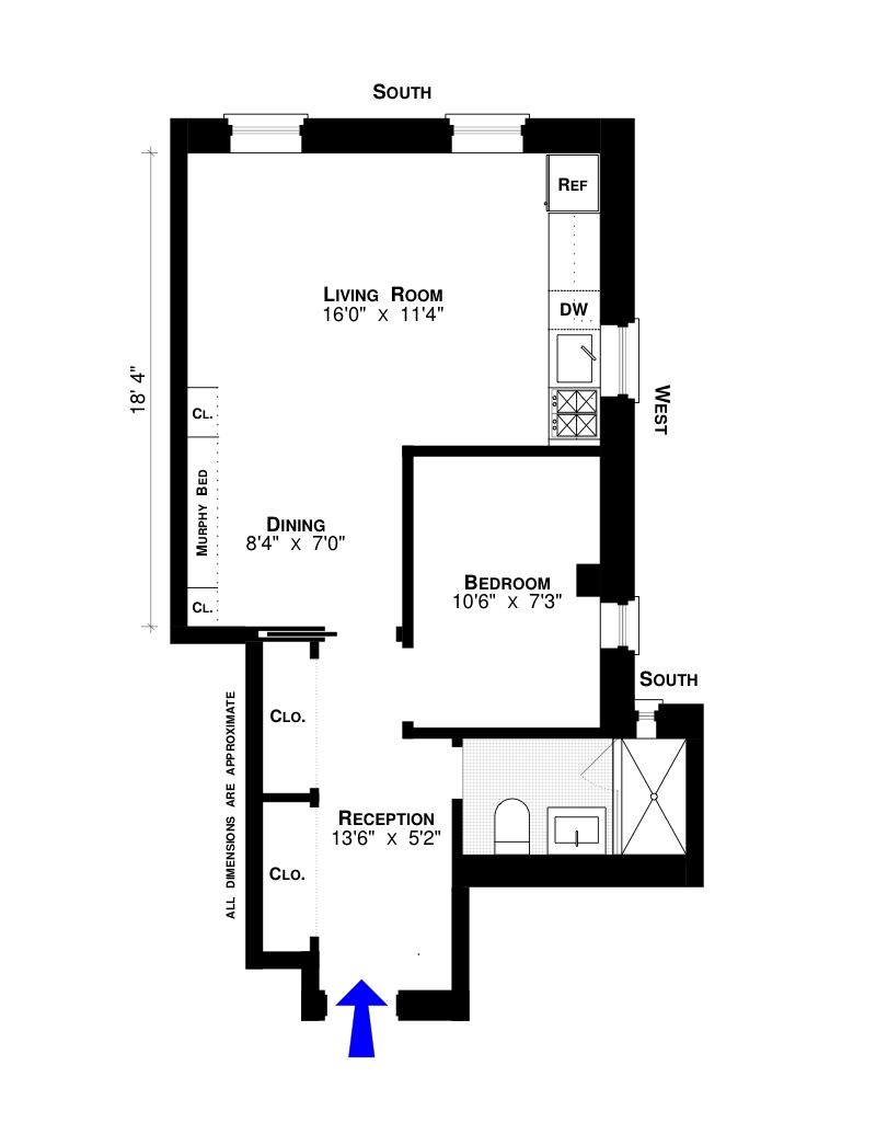 Floorplan for 155 West 71st Street, 1B