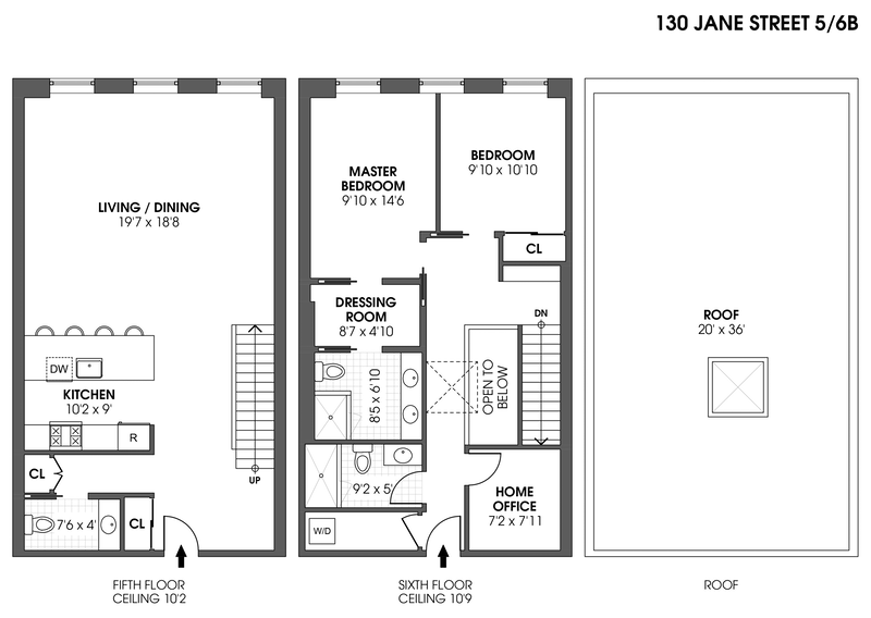 Floorplan for 130 Jane Street, 5/6B