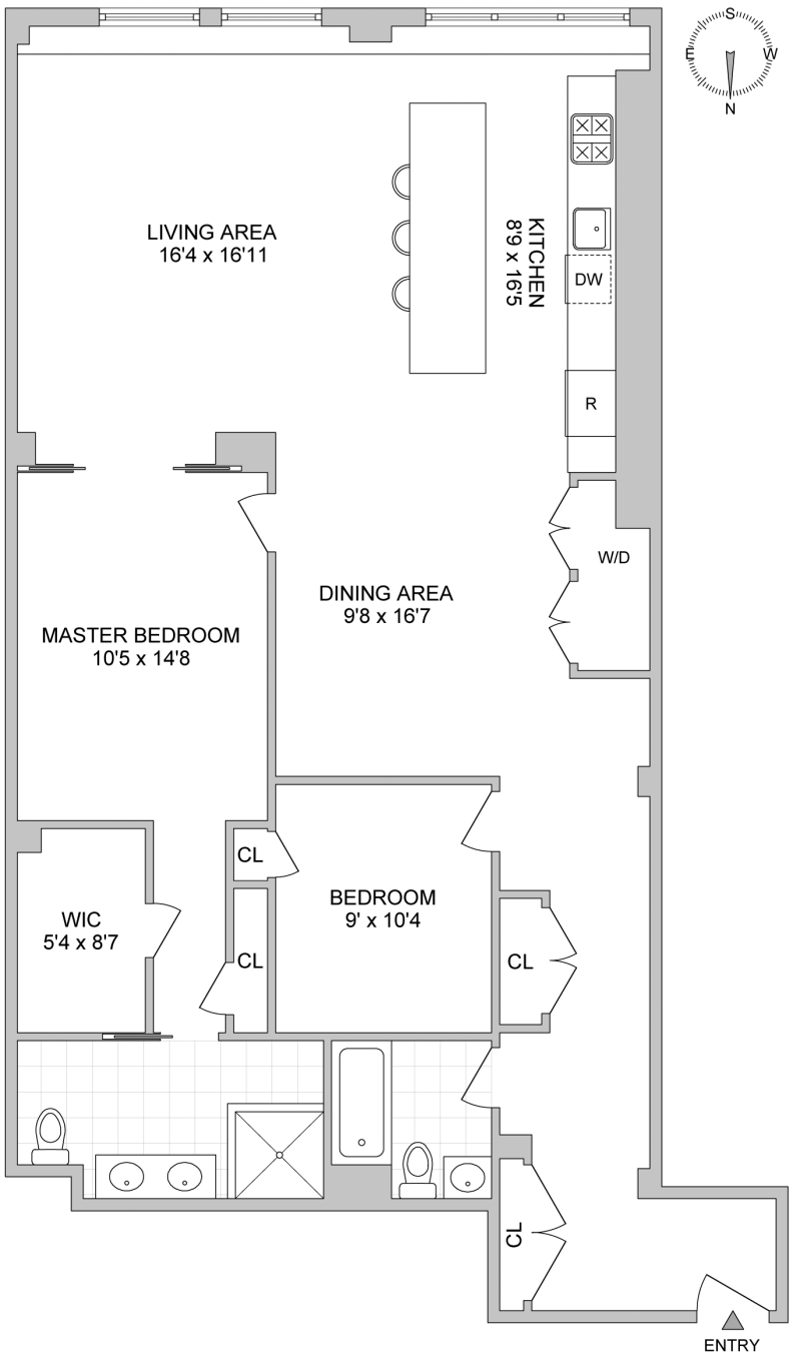 Floorplan for 161 West 15th Street, 6C