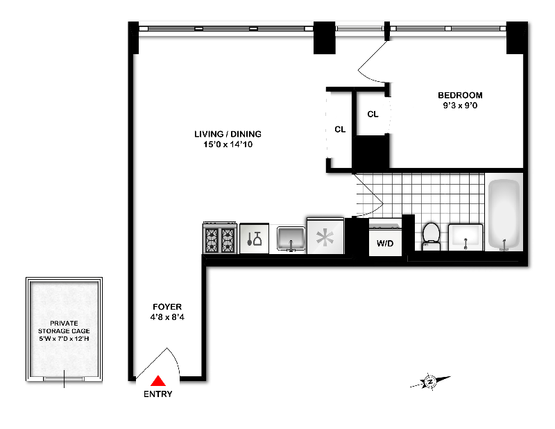 Floorplan for 250 Bowery, 5D