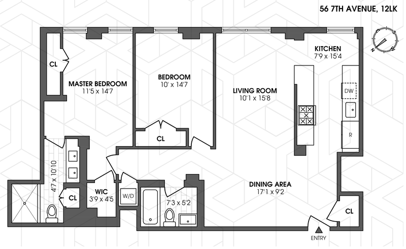 Floorplan for 56 Seventh Avenue, 12LK