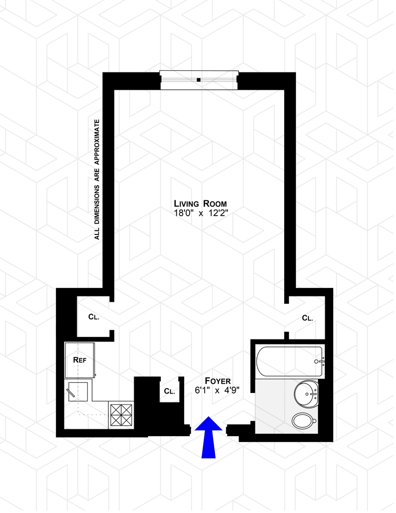 Floorplan for 166 West 76th Street, 6E