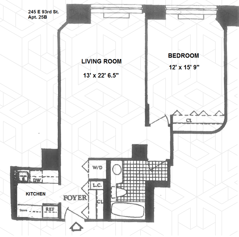 Floorplan for 245 East 93rd Street, 25B