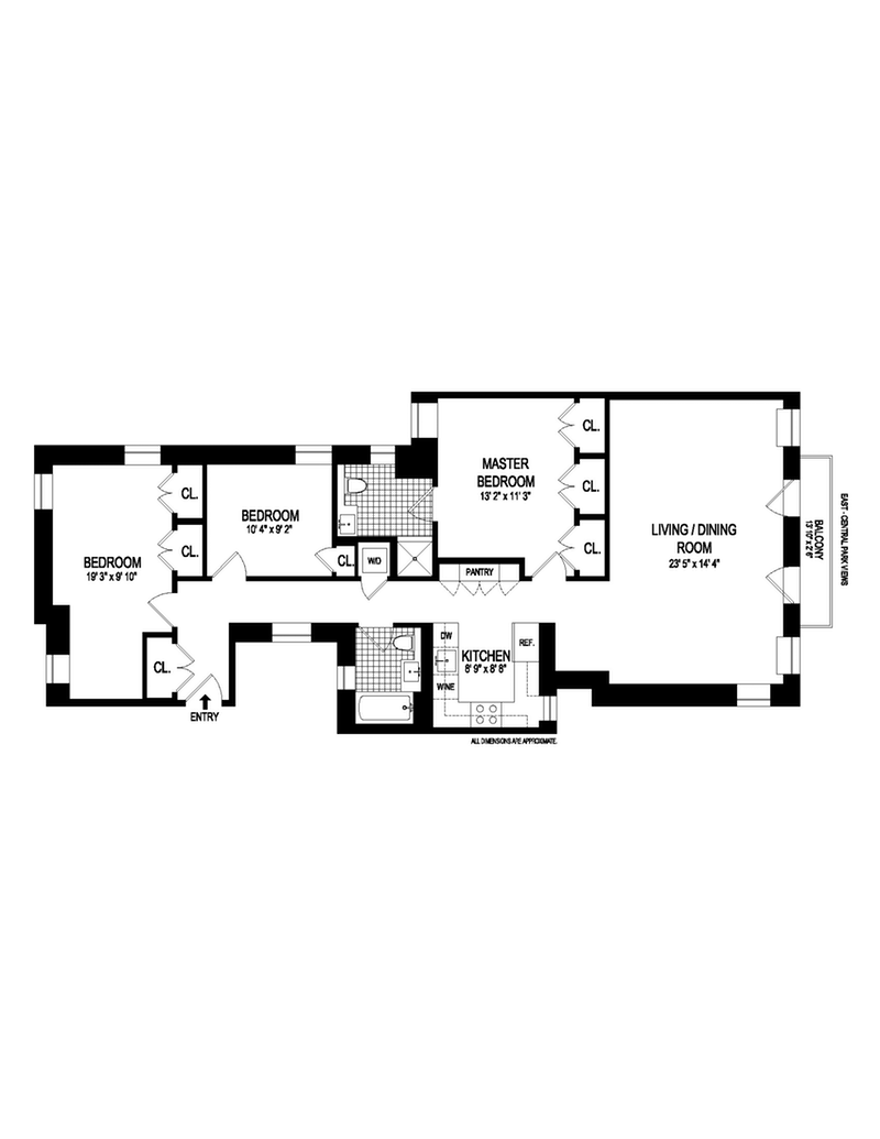 Floorplan for 478 Central Park West, 6A