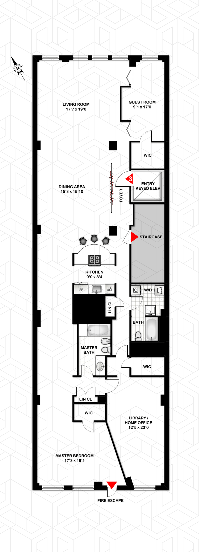Floorplan for 58 West 15th Street, 3