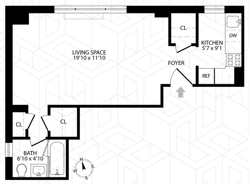 Floorplan for 201 West 21st Street, 8K