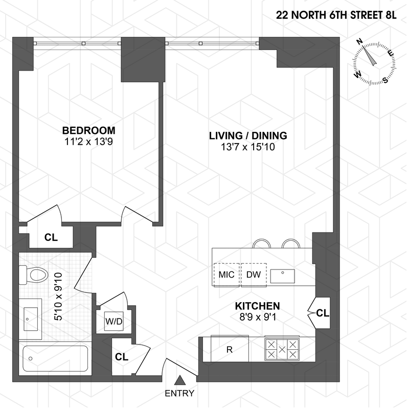 Floorplan for 22 North 6th Street, 8L