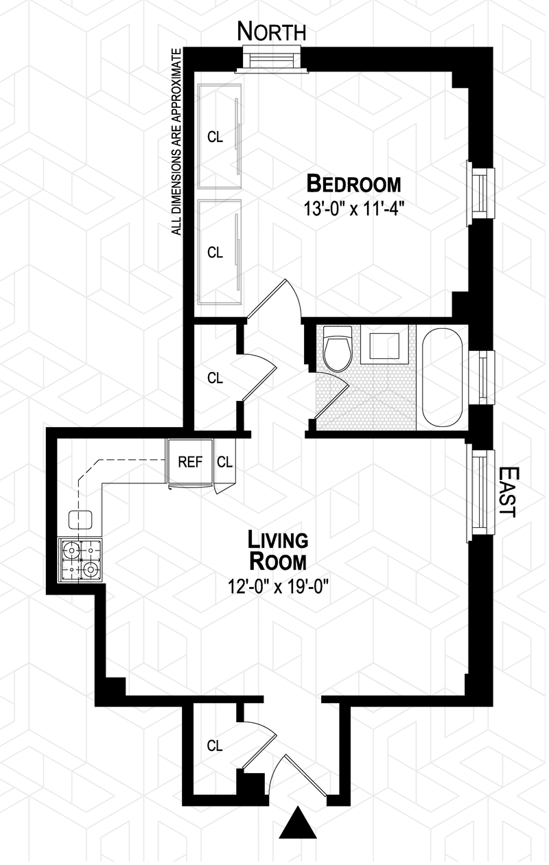 Floorplan for 325 West 45th Street, 615