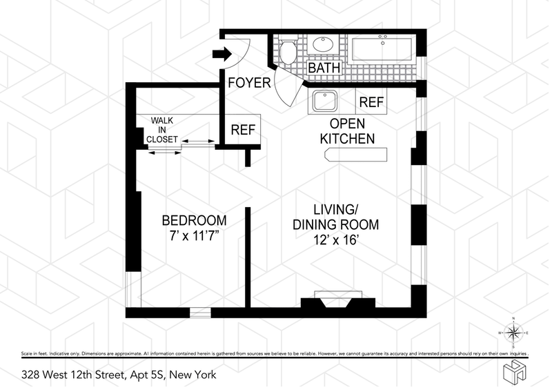 Floorplan for 328 West 12th Street, 5S