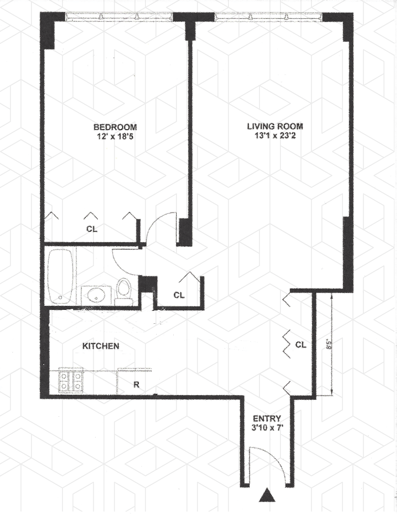Floorplan for 102 -30 66th Road, 3K