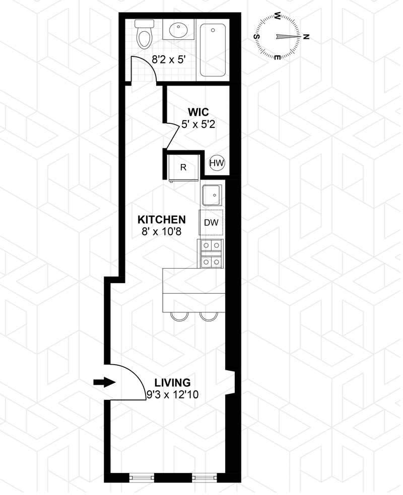 Floorplan for 230 Bloomfield St, 102