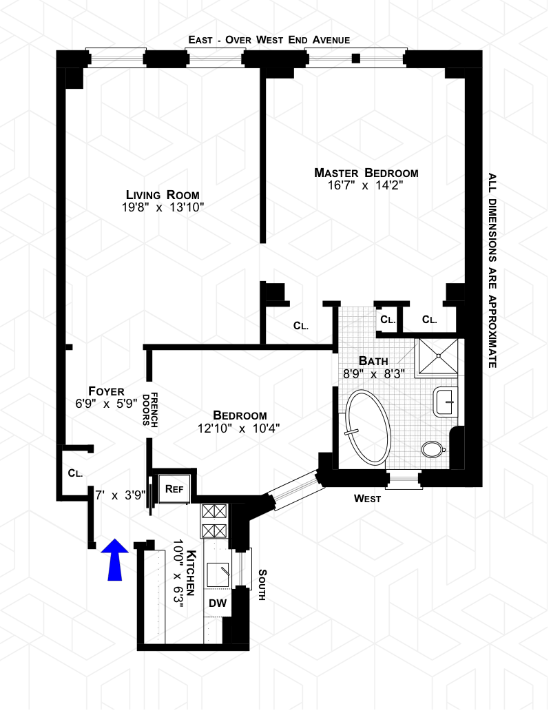Floorplan for 677 West End Avenue, 8A