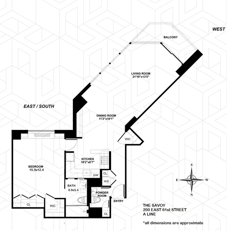 Floorplan for 200 East 61st Street, 15A