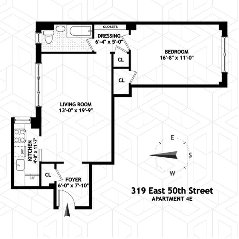 Floorplan for 319 East 50th Street, 4E