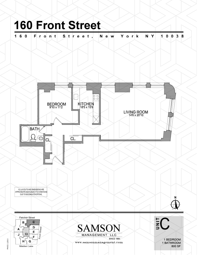 Floorplan for 160 Front Street, 6C