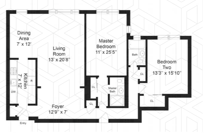 Floorplan for 3616 Henry Hudson Pkwy E, 2DN
