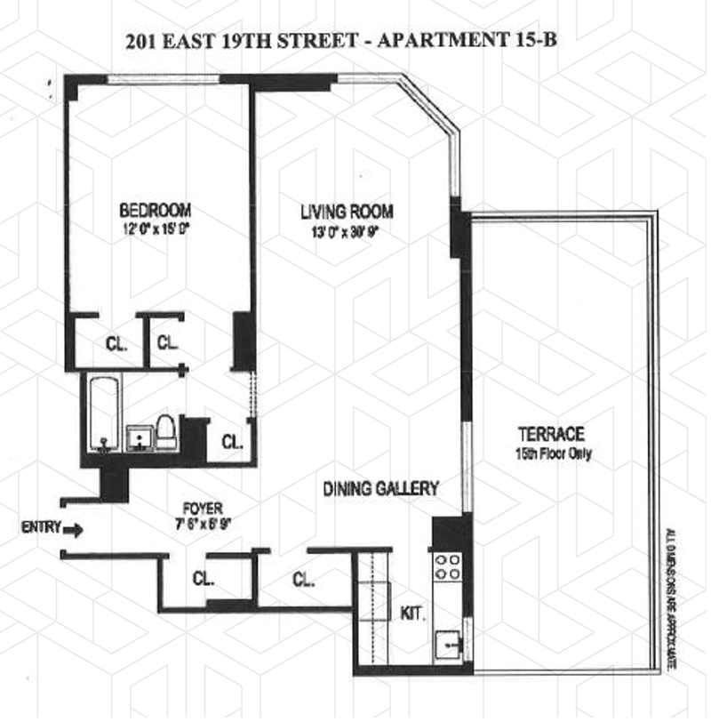 Floorplan for 201 East 19th Street, 15B