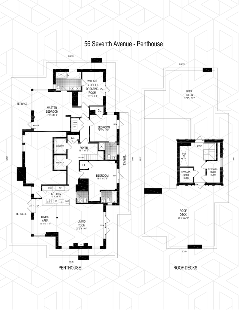Floorplan for 56 Seventh Avenue, PH
