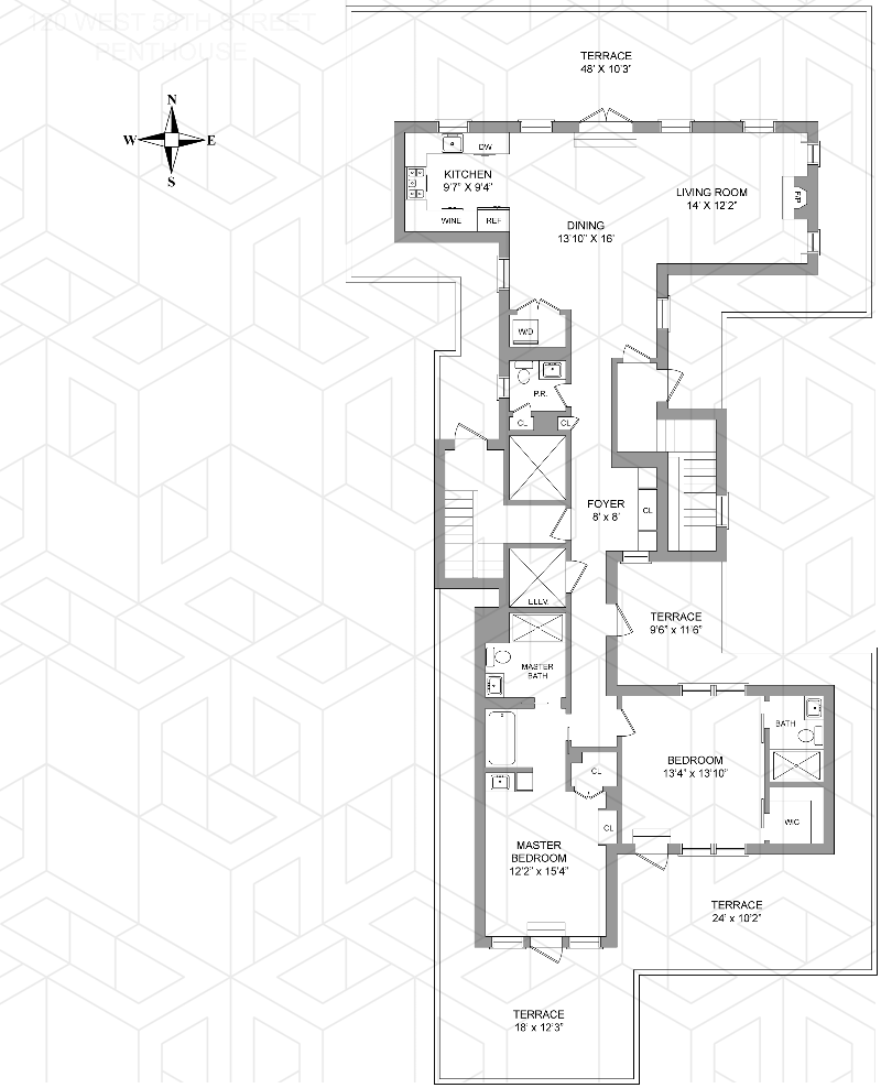 Floorplan for 120 West 58th Street, PH