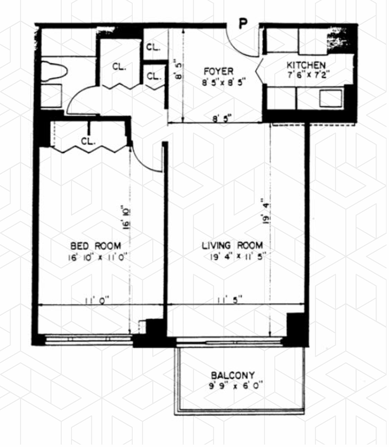 Floorplan for 301 East 79th Street, 16P