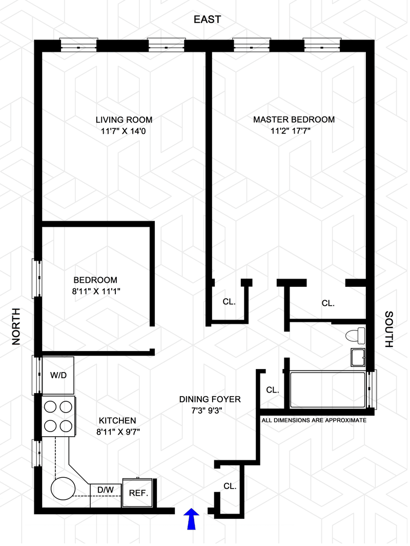 Floorplan for 211 West 102nd Street, 4C