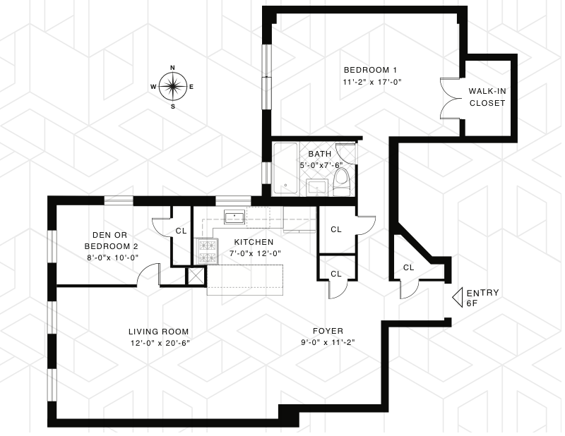 Floorplan for 525 West 235th Street, 6F