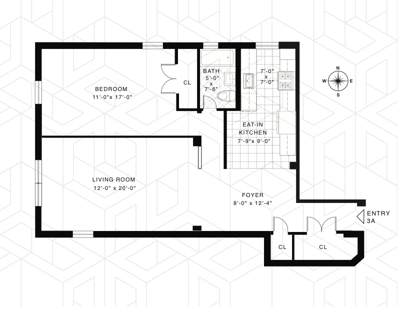 Floorplan for 525 West 235th Street, 3A