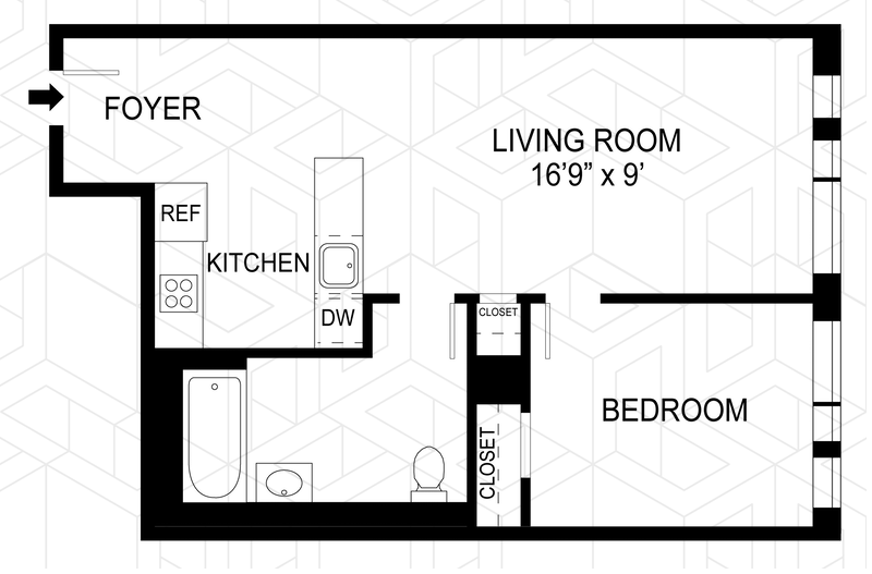 Floorplan for 531 West 159th Street, 7E