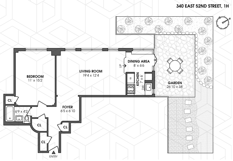 Floorplan for 340 East 52nd Street, 1H