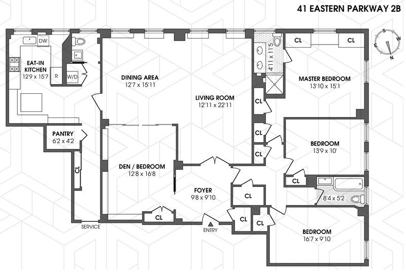 Floorplan for 41 Eastern Parkway, 2B